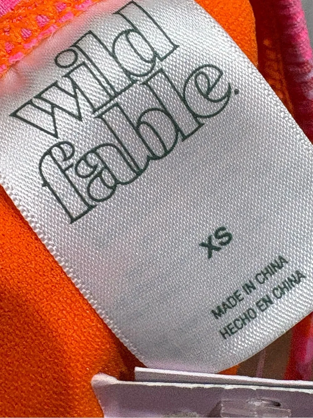 wild fable Pink and Orange Striped High Leg Low Rise Cheeky Bikini Bottom, XS